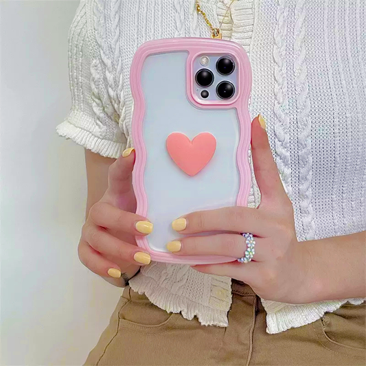 3D LOVE HEART WAVY BORDER CASE FOR IPHONE