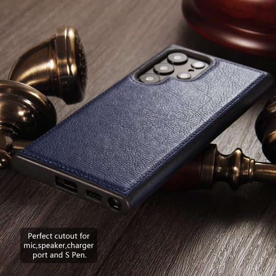 Premium PU Leather Back Cover Case For Samsung