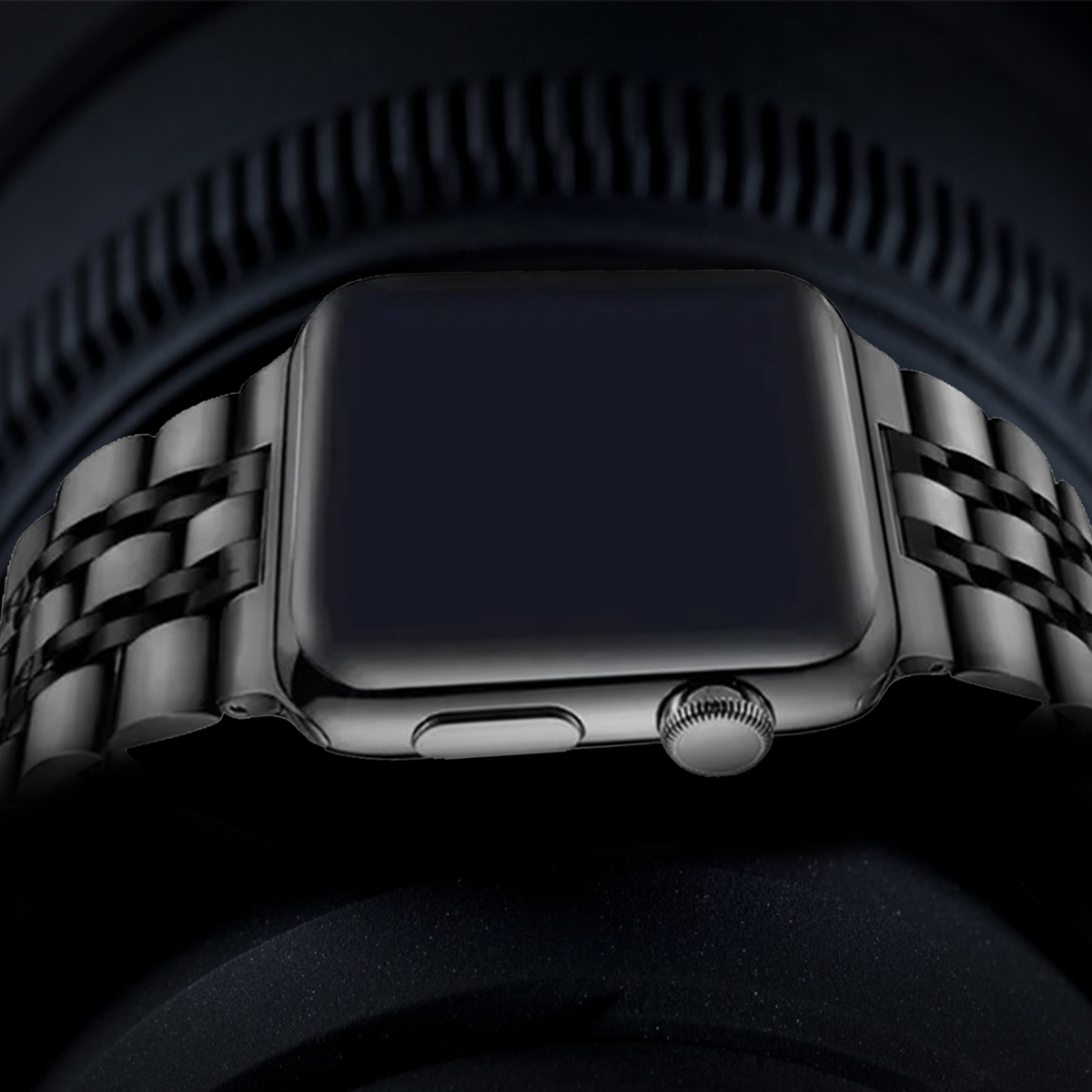 Black Glossy Matte Link Strap For iWatch