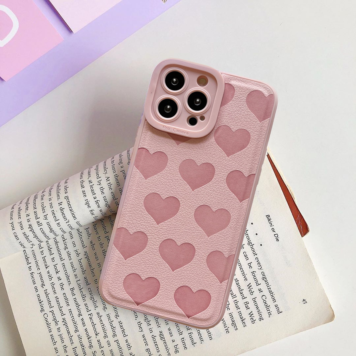 Lovely Pink Sweet Love Case with Camera Protection