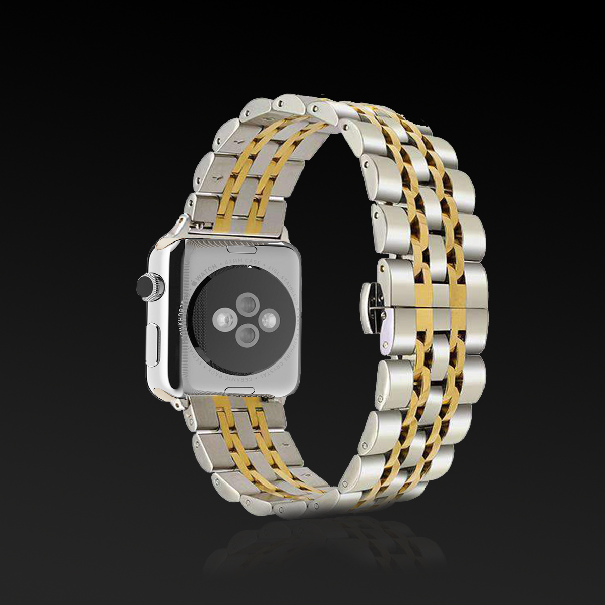 Dual Tone Stainless Steel Metal Chain Strap for iWatch
